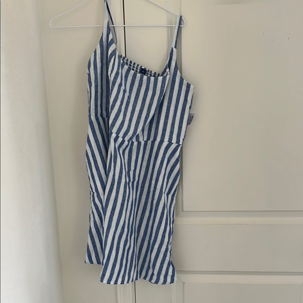 Old Navy Blue and White Striped One Piece Dress